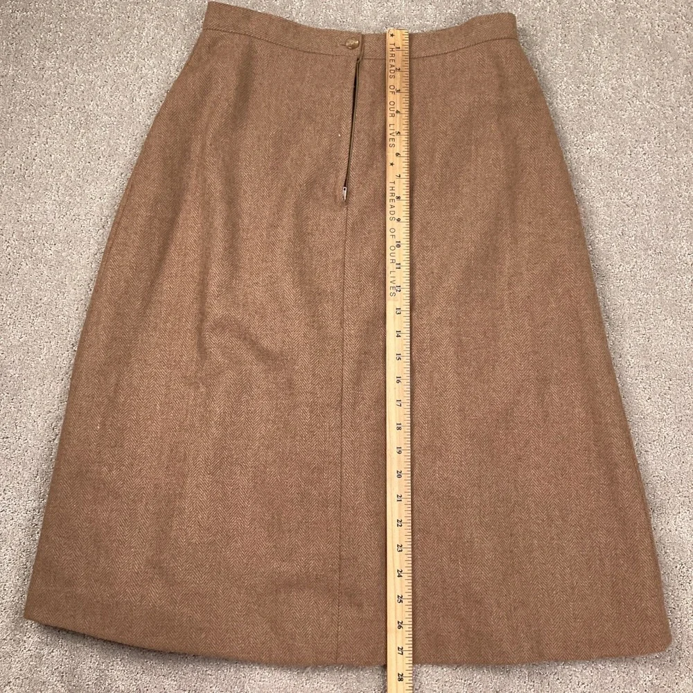 Suit Ability Skirt Set Women 14 Brown Herringbone Wool Classic‎ ALine  2pc VTG